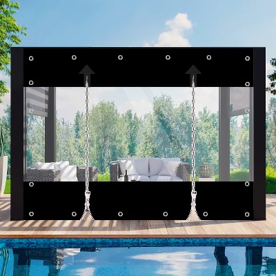 Plandeka PVC dwoma zamkami błyskawicznymi pogrubiona 055 mm 650 gm² wodoodporna plandeka winylowa zasłony zewnętrzne na patio pergolę altanę werandę