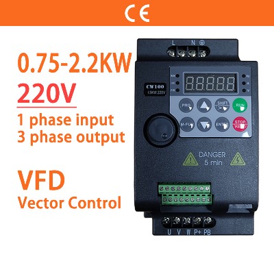 220V 380V VFD falownik zmiennej częstotliwości 075152237455KW sterowanie wektorem Variator regulator prędkości kontroler
