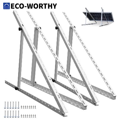 ECOWORTHY sztuki Uchwytów do Paneli Solarnych 114cm 45 cali Uchwyt do Montażu Balkonowego Regulacja Kąta 090 stopni 100W do 800W