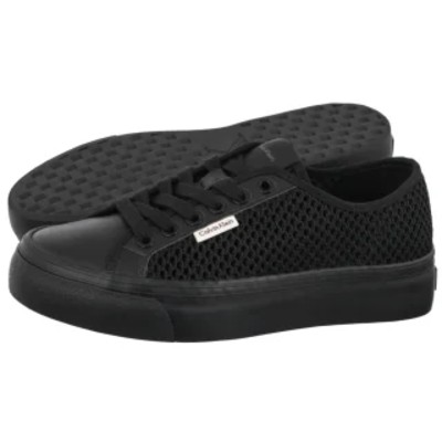 Sneakersy Vulc Flatf Lace Up Lin Mesh Triple Black HW0HW02971 0GJ CK731b Calvin Klein