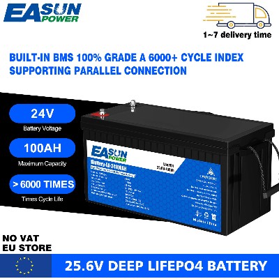 EASUN POWER LiFePo4 Battery 200AH 100A 12V 24V 100 Use Grade EVEGreat Power Cells Solar Battery No VAT