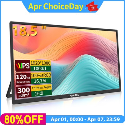 HGFRTEE 185calowy przenośny monitor 100 Hz podstawką otworem VESA Rozszerzony wyświetlacz do gier komputerowych ADSIPS Obsługa dużego ekranu TypeC HDMI