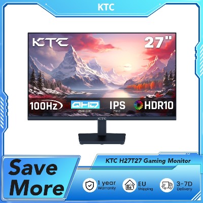Monitor do gier KTC H27T27 ekran IPS 27 cali 2560x1440 częstotliwość odświeżania 100 Hz czas reakcji HDR10 ms niski poziom niebieskiego światła brak migotania