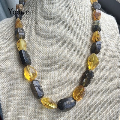 Yoowei 100 naturalny naszyjnik bursztynu na prezent europejskie bałtyckie oryginalne koraliki medyczne wspaniały unikalny dostawca biżuterii uzdrawiającej