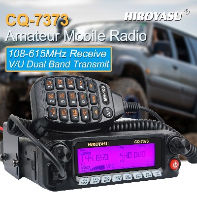 HIROYASU CQ7373 VHF UHF Dwuzakresowe Radio Mobilne Samochodowe Multiband Air Band Rx Radio Komunikacyjne Samochodowe 50W 1000 Kanałów Odłączany Panel Przedni