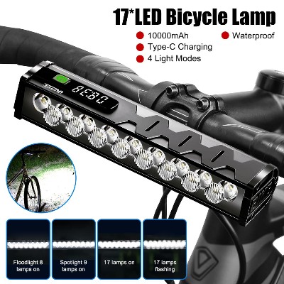 Lampa rowerowa przednia 817 LED 25500 lumenów lampa rowerowa 10000mAh wodoodporna latarka ładowanie USB akcesoria do lamp rowerowych MTB szosowych