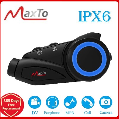 MAXTO M3 Kask motocyklowy Zestaw słuchawkowy Bluetooth Domofon 1000m WiFi Obiektyw 1080P Rejestrator wideo Wodoodporny zawodników