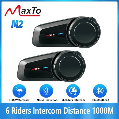 szt Maxto M2 kask motocyklowy zestaw słuchawkowy Bluetooth domofon zawodników 1000M obsługa domofonu FM MP3 wodoodporny IP67