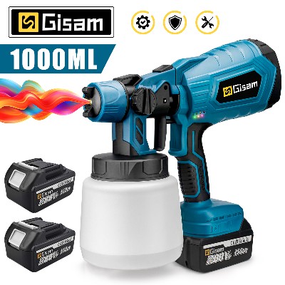 1000ML bezprzewodowy elektryczny pistolet natryskowy HVLP domowy przenośny agregat do natryskiwania farby Auto meble powłoka stalowa aerograf do akumulatora Makita 18V