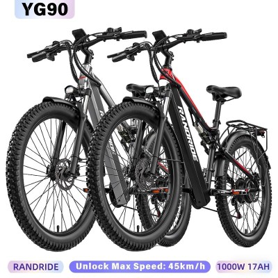 Rower elektryczny RANDRIDE YG90 MTT silnik elektryczny 1000W bateria 48V 17Ah hamulce hydrauliczne