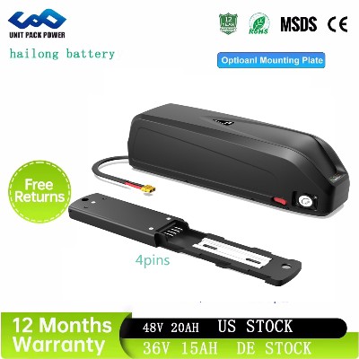 Akumulator do roweru elektrycznego 48V20AH 4pinowy Hailong pakiet baterii 36V15Ah do montażu na ramie downtube bateria 18650 do ebikea kompatybilna silnikami Bafang 250W 350W 500W 750W 1000W