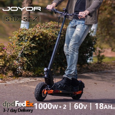 JOYOR S10SZ składana hulajnoga elektryczna dla dorosłych Podwójny silnik 1000W Akumulator 60V 18Ah Zasięg 75 km Pneumatyczne 10