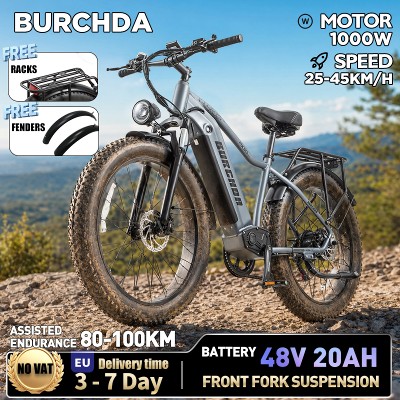 BURCHDA RX50PRO 1000W 45KMH Elektryczny rower górski 48V20AH Bateria litowa 26calowe opony typu fat tire EBike Rower elektryczny dla dorosłych Motocykl
