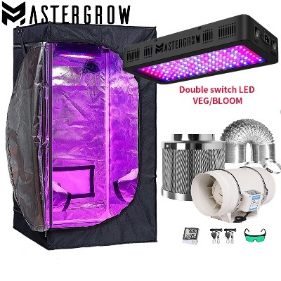 Zestaw do uprawy hydroponicznej Grow Tent Kit Growbox 1000W Pełnospektralne oświetlenie LED do uprawy roślin 4calowe wentylatory kanałowe Filtr węglowy do uprawy roślin