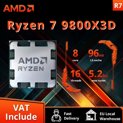 AMD Ryzen 9800X3D Nowy procesor 3D VCache 8C16T 120W do 52 GHz L396M 100100001084 Socket AM5 ale bez chłodzenia