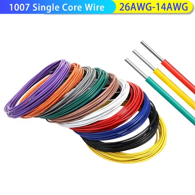 Kabel LED miedzi cynowanej 1007 250m 26 24 22 20 18 16 14 AWG przewód jednożyłowy izolacją PVC cynowany jednożyłowy