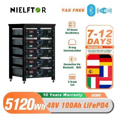 Akumulator litowożelazowofosforanowy 48V 100AH wbudowanym systemem BMS Bluetooth 100A dotykowym wyświetlaczem Smart Display 5KW 512V 100Ah dostępny magazynach PL EU