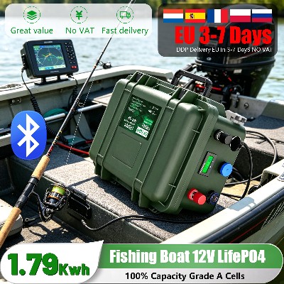 Akumulator litowożelazowofosforanowy LiFePO4 12V 140Ah Bluetooth BMS 4S 24V 12V 100Ah 200Ah USB QC 6000 cykli do łodzi kampera pojazdów elektrycznych 128V dostępny magazynie UE