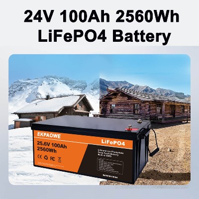 Akumulator LiFePO4 100AH 12V 24V 2560Wh BMS litowa bateria akumulator litowy do wielokrotnego ładowania pakiet baterii do kampera UE