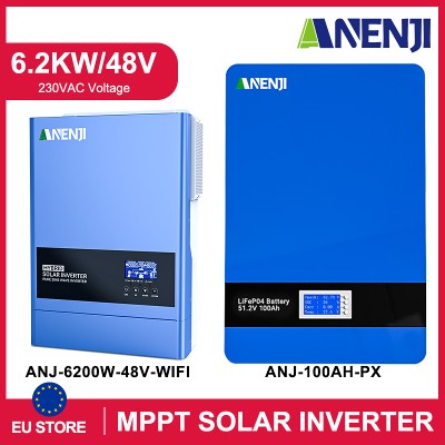 ANENJI 512V 100Ah Powerwall LiFePO4 Akumulator Ścienny 48V 5Kwh do Systemów Solarnych OffOn Grid Wbudowany BMS Ponad 6000 Cykli