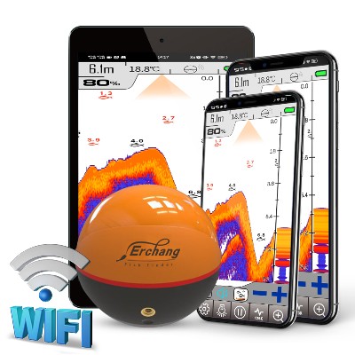 Erchang F68 WIFI lokalizator ryb 100M bezprzewodowy echosonda wędkarska echosonda wykrywacz lokalizator wędkarstwo dla jeziora wędkarstwo morskie IOS Android