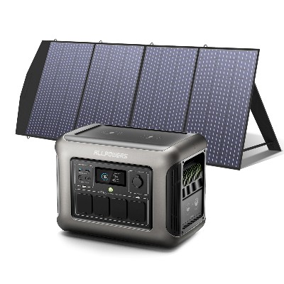ALLPOWERS R1500 Generator Solarny 1152Wh Stacja Zasilania Ładowarka Solarna 100W 140W 200W 400W do Kempingu Ogrodu Imprezy Kampera