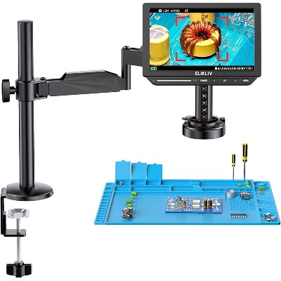 Elikliv EM4KAF Flex 101 mikroskop cyfrowy autofokusem 4K mikroskop lutowniczy do elektroniki 2000X mikroskop HDMI ramieniem
