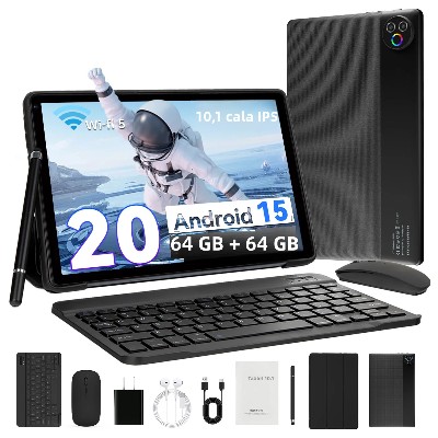 Tablet URAO Android 15 101 cala 20 GB RAM 64 GB ROM 5rdzeniowy podwójną kamerą zestaw tablet PC klawiaturąetuimyszkąrysikiemsłuchawkami
