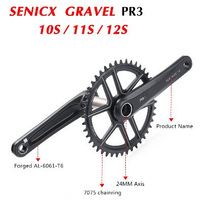 SENICX PR3 mechanizm korbowy do roweru szutrowego 40T42T44T tarcza 165mm 170mm 175mm korba 1011S prędkość 24MM