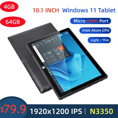 Gorąca 64bitowy 101calowy Tablet Windows 11 Intel Atom N3350 Quad Core Rozdzielczość 1920 1200 IPS WIFI Port TypeC Micro HDMI