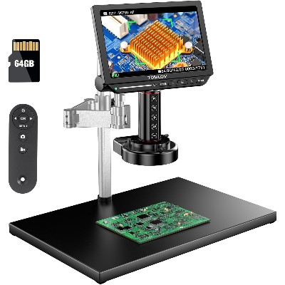 Mikroskop TOMLOV 4K autofokusem 101calowy mikroskop cyfrowy HDMI TM4KAF Max mikroskop do lutowania oświetleniem LED do napraw elektroniki