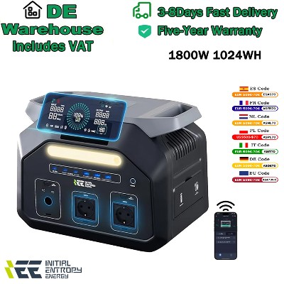 Przenośna stacja zasilania IEE P1800 1800W generator solarny 1024Wh bateria LiFePO4 klasy EV 11 portów wyjściowych 220V 3600W power bank maksymalnej mocy