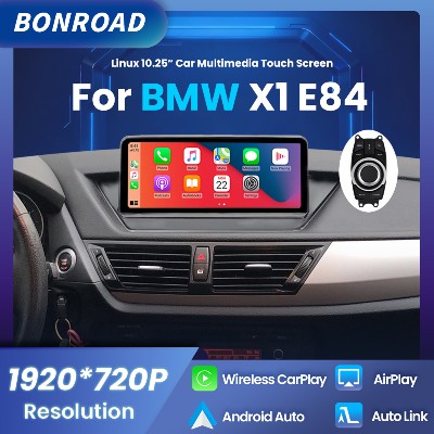 BONROAD 1025 1920720P Linux Multimedialny Radioodtwarzacz Samochodowy Bezprzewodowym CarPlay Android Auto do BMW X1 E84 Ekranem Dotykowym