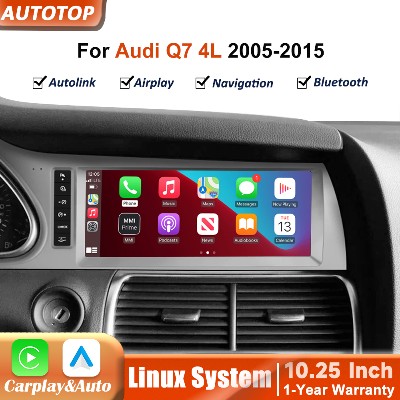 1025calowy bezprzewodowy ekran dotykowy Carplay Android Auto do Audi Q7 4L 20052015 Nawigacja GPS Navi Airplay Mirrorlink