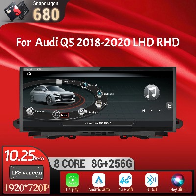 1025calowy Android 13 dla Audi Q5 20182020 Radio samochodowe Bezprzewodowe Bluetooth Carplay Qualcomm Snapdragon 680 Ekran dotykowy