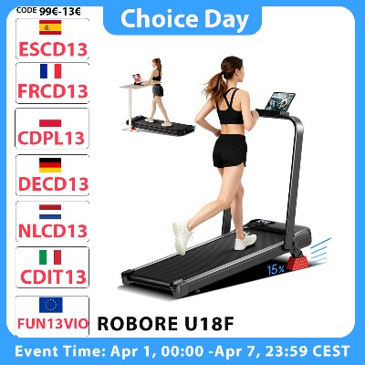 Bieżnia ROBORE U18F 15 manualnym nachyleniem maksymalna prędkość 105 kmh silnik 25 KM poziomy nachylenia udźwig 136 kg do domu biura
