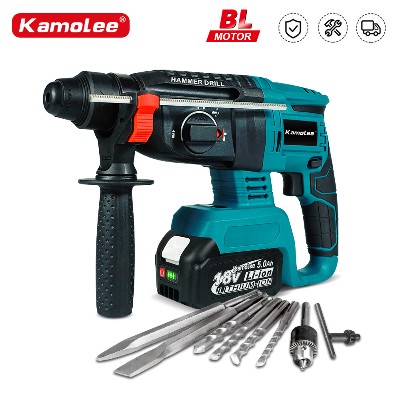 Kamolee 2000W 10600IPM Bezszczotkowy Akumulatorowy Młotowiertarka Obrotowa Elektryczna WiertarkoWkrętarka Udarowa