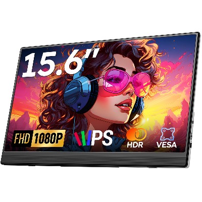 Dopesplay 156calowy Przenośny Monitor 1080P IPS Zewnętrzny Ekran Rozszerzający Wyświetlanie do Laptopa PS Switch Monitory do Gier Podróży