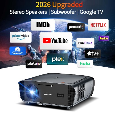 2026 nowy projektor 4K podwójnymi głośnikami autofokusem UHD Google TV kinem domowym Androidem 245G WiFi TOF 1080P