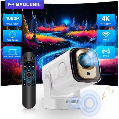 Magcubic HY310 Android 11 Projector 4K Native 1080P Auto Focus Native 330ANSI Dual Wifi BT54 Air Mouse Voice Home Outdoor Movie