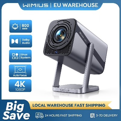 Oficjalny projektor Wimius 4k Netflix 800ANSI Auto FocusKeystone FHD 1080p WIFI Bluetooth52 Dolby 360 Obrotowy kino domowe