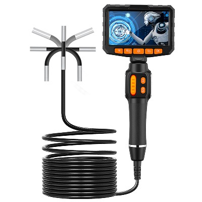 360 Kamera inspekcyjna giętkim przewodem 64MM ekran 43 HD 1080P diod LED elastyczny endoskop do motoryzacji HVAC