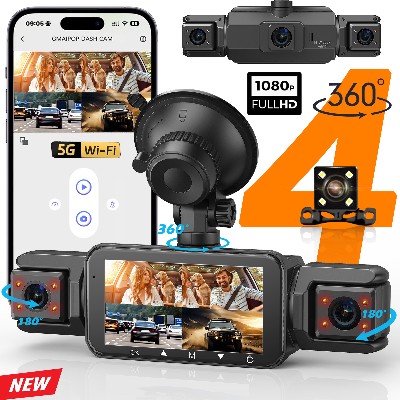 Kamera samochodowa 4kanałowa Black Box WiFi Kamera Jazdy FHD 1080P Noktowizor Nagrywanie Pętli dodaj zestaw Hardwire akcesoria samochodowe