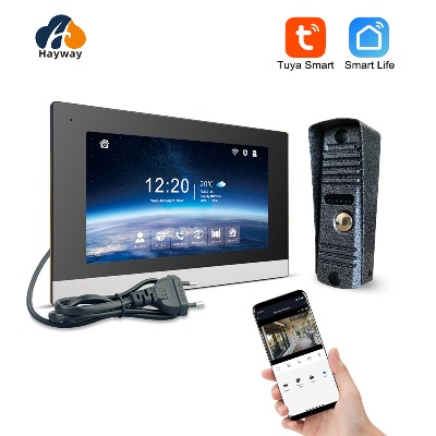 Hayway Home Wideodomofon Wizualny 1080P Kamera Dzwonkowa do Mieszkania 7calowy Inteligentny Monitor Dotykowy Tuya Obsługą Wykrywania Ruchu