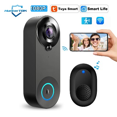 1080P bezprzewodowa kamera wideodomofonowa WiFi inteligentny dzwonek do drzwi Tuya inteligentne bezpieczeństwo domu wykrywanie ruchu noktowizor domofon dzwonek