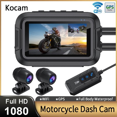 Dual 1080P motocykl DVR Full Body wodoodporna kamera Moto WiFi GPS kamera na deskę rozdzielczą przednia tylna wideorejestrator jazdy skrzynka