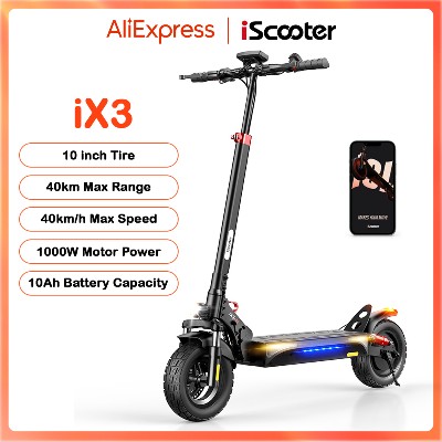 IScooter iX3 800W potężny skuter elektryczny 40KM zasięg 10 cali opona terenowa skuter elektryczny 10Ah 40 KMH skuter dla dorosłych