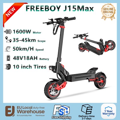 Hulajnoga Elektryczna FREEBOY J15 Max Silnik 1600W Bateria 48V18AH Skuter Elektryczny Miejski Terenowy dla Dorosłych 10calowe Opony Szosowe Składana Hulajnoga Elektryczna