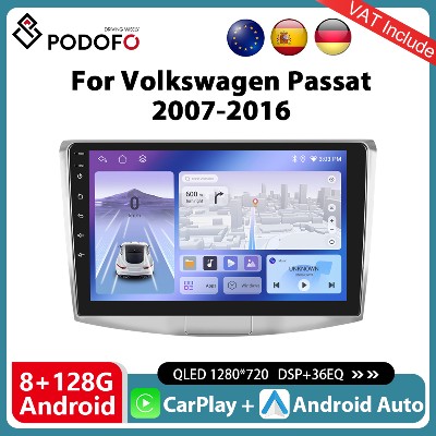 Podofo 10calowe radio samochodowe 4G CarPlay Androidem do VW Volkswagen PASSAT CC B7B6 20072016 Magotan CC 20102014 odtwarzacz multimedialny samochodowy
