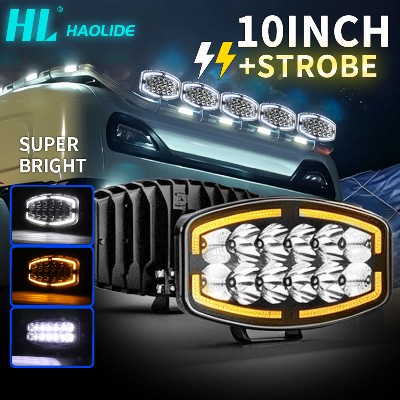 HAOLIDE 10calowy reflektor LED do jazdy terenowej roboczy reflektor do ciężarówek funkcją stroboskopu światło pozycyjne do ciężarówek samochodów 4X4 4WD
